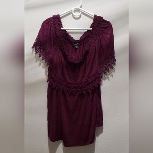 Lane Bryant maroon off the shoulder blouse size 22/24